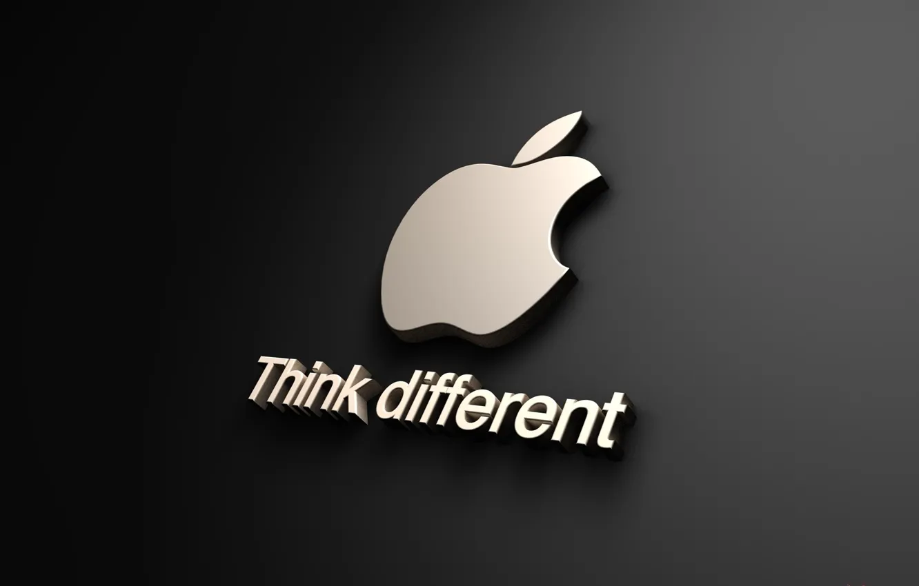 Photo wallpaper apple, black, brand