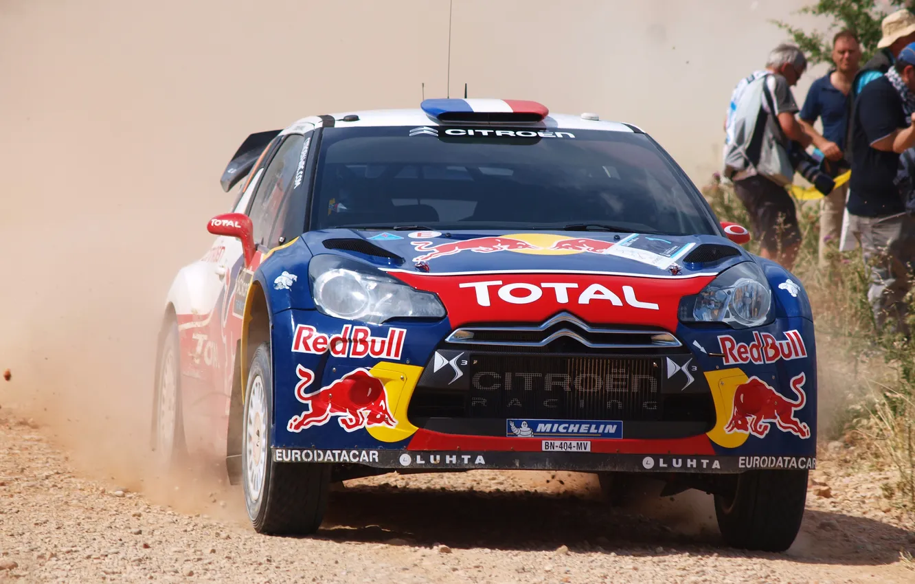 Photo wallpaper machine, auto, lights, The hood, Citroen, Red Bull, DS3, WRC