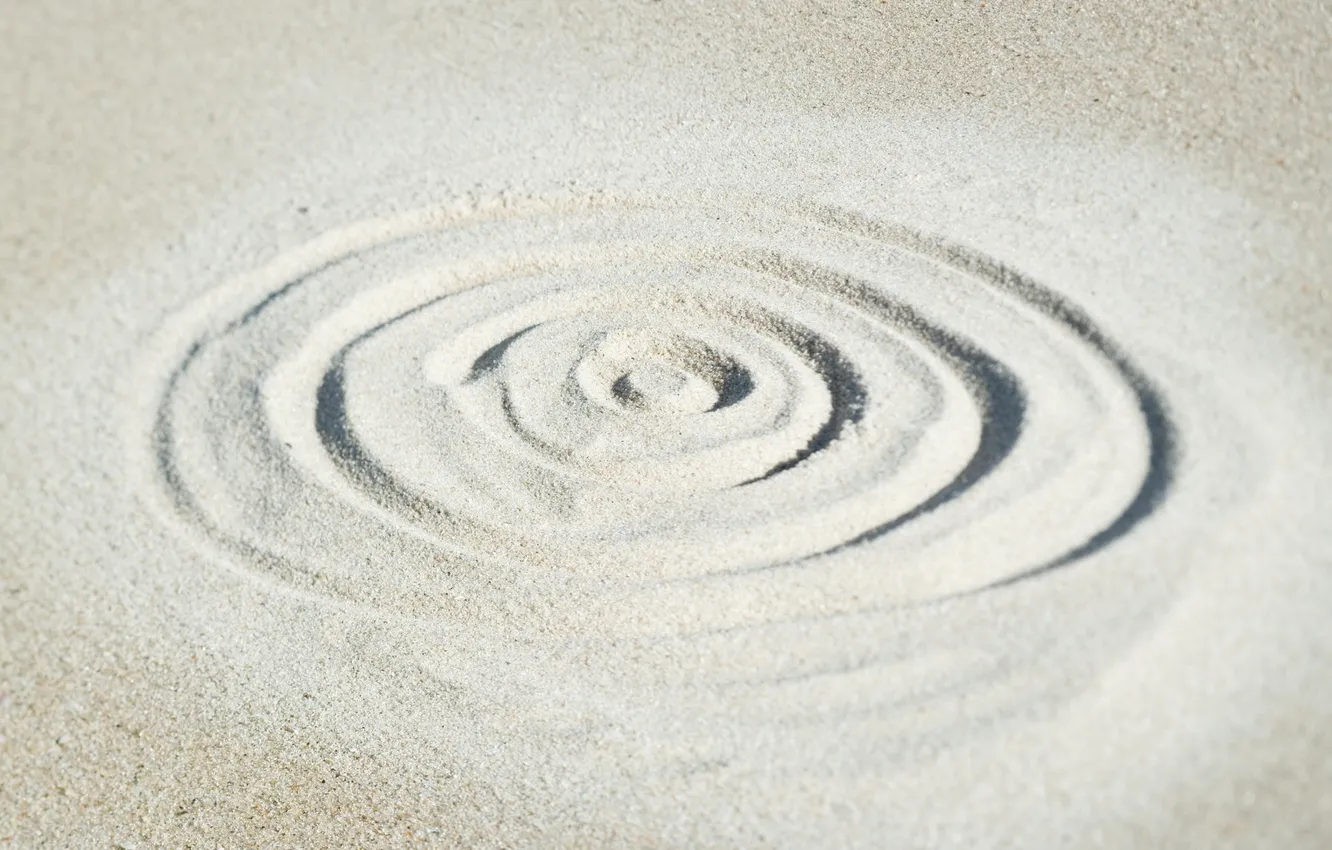 Photo wallpaper sand, circles, lines