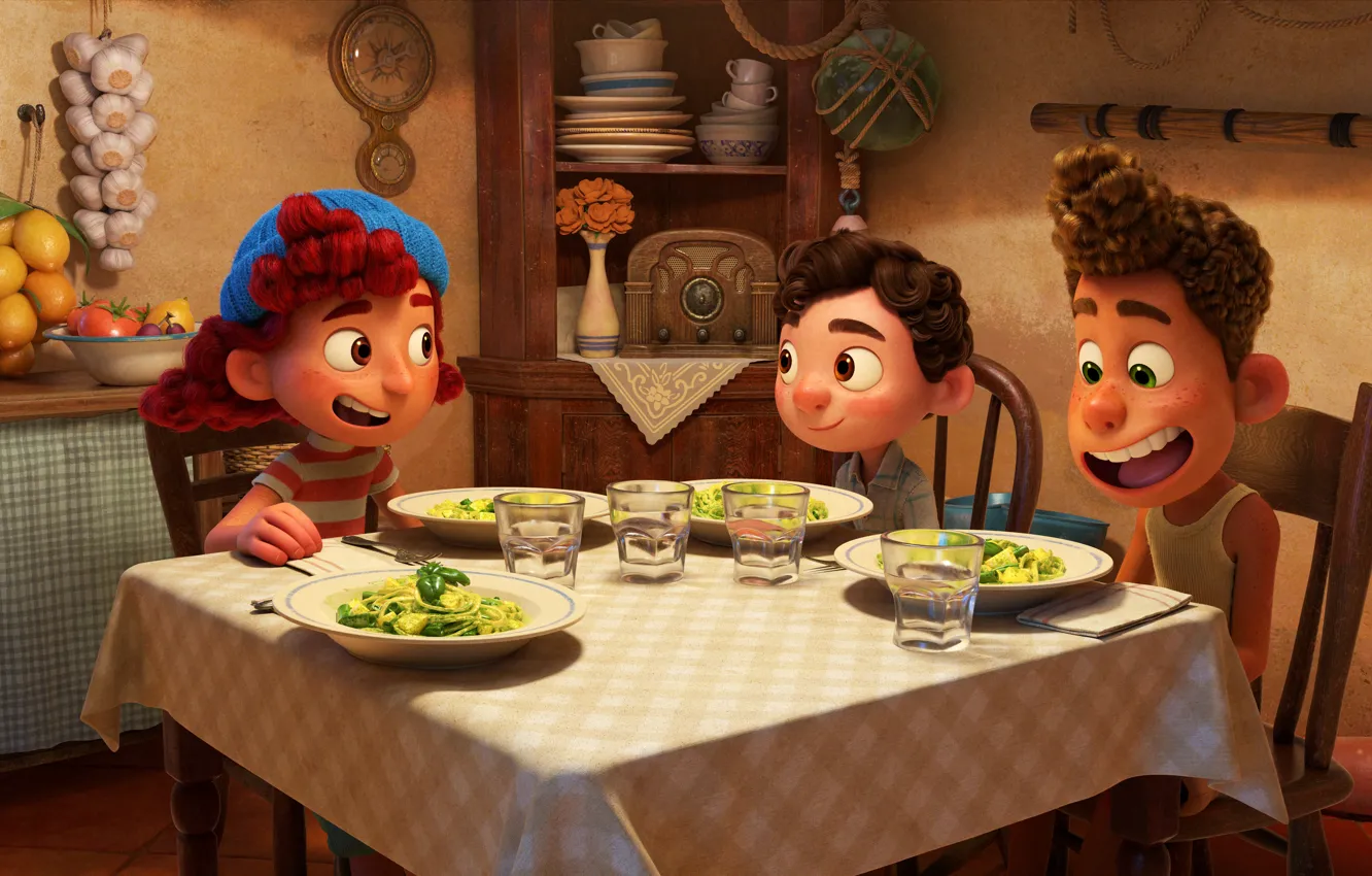 Photo wallpaper Pixar, movie, Walt Disney, film, Luca, 2021, Luca Paguro