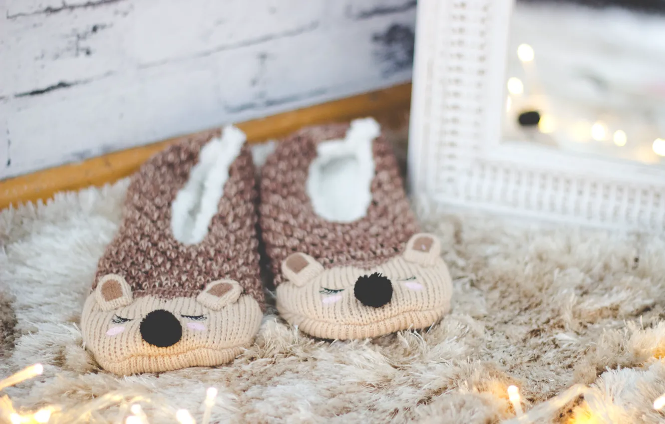 Photo wallpaper room, carpet, Slippers