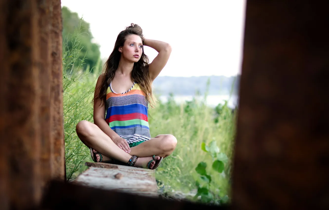 Photo wallpaper girl, pose, background