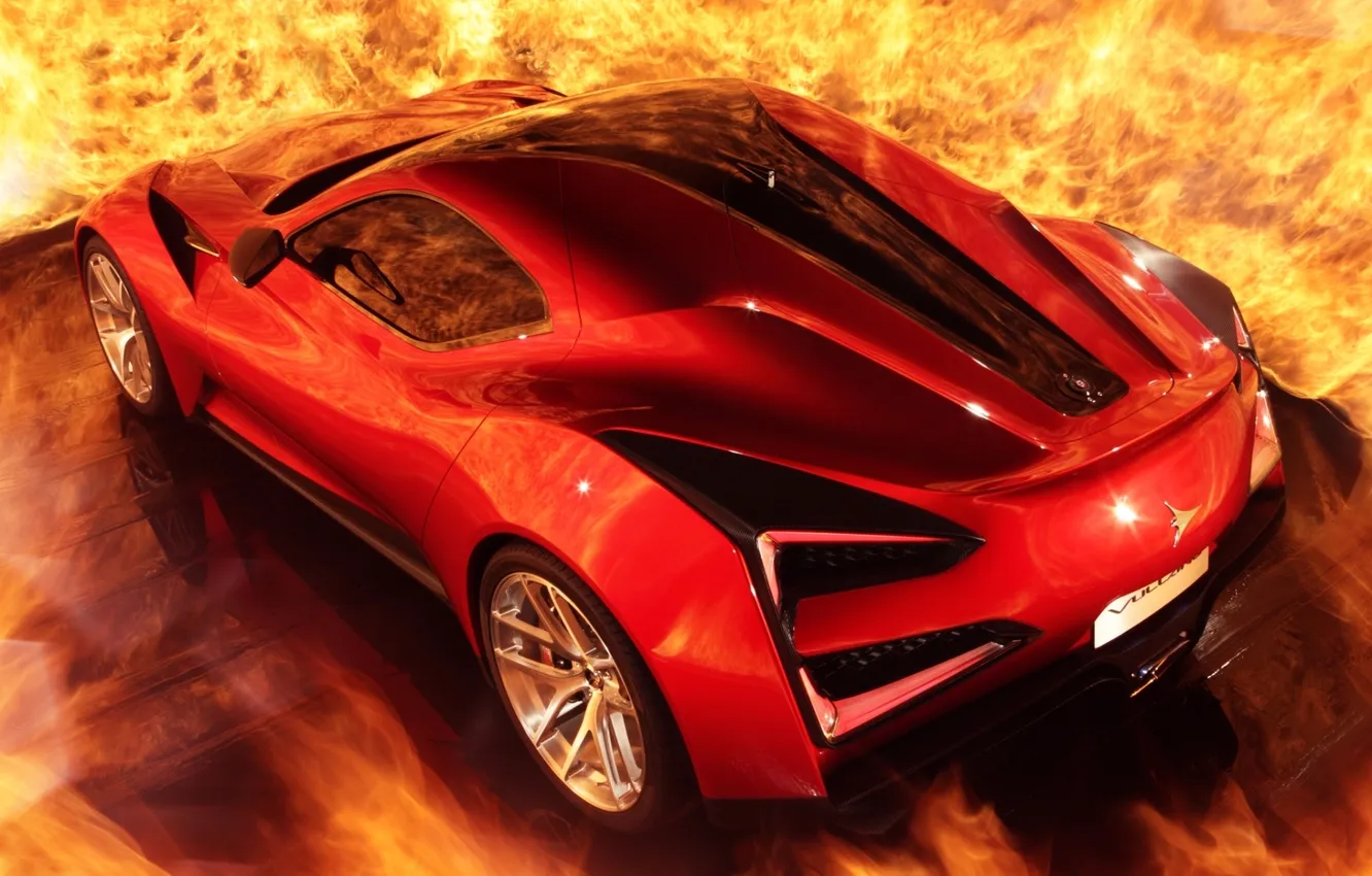 Photo wallpaper fire, supercar, the view from the top, Icon, Vulcano, Vulcan, Icona