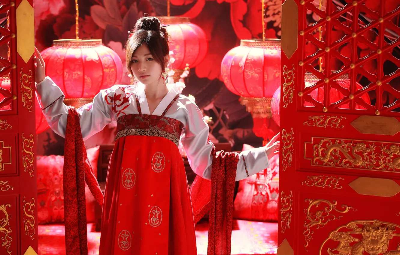 Photo wallpaper bright, portrait, East, Oriental girl