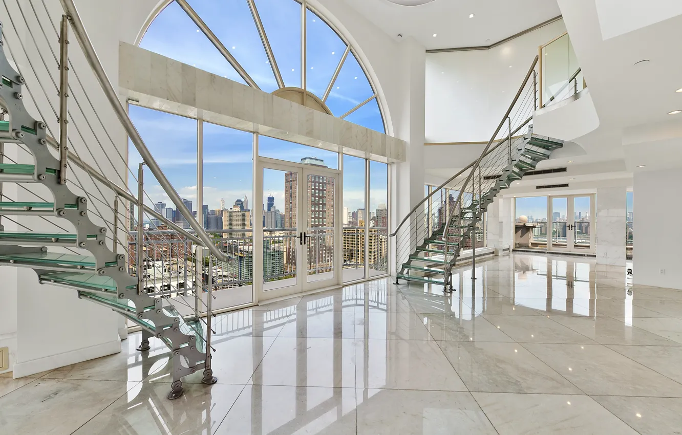 Photo wallpaper design, style, interior, penthouse, megapolis, penthouse in Brooklyn