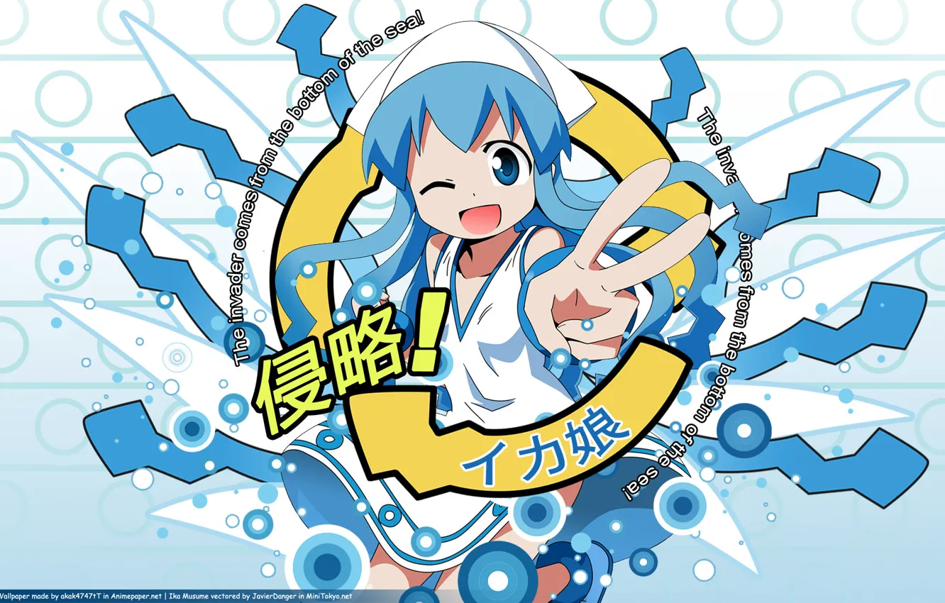 Photo wallpaper Squid Girl, The invader comes from the bottom of the sea, Shinryaku! Ika Musume