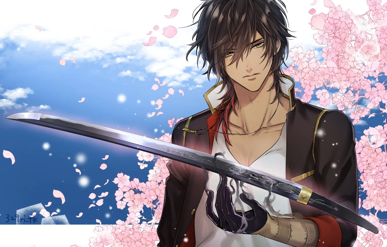 Photo wallpaper sword, anime, art, guy, Touken ranbu, Dance Of Swords