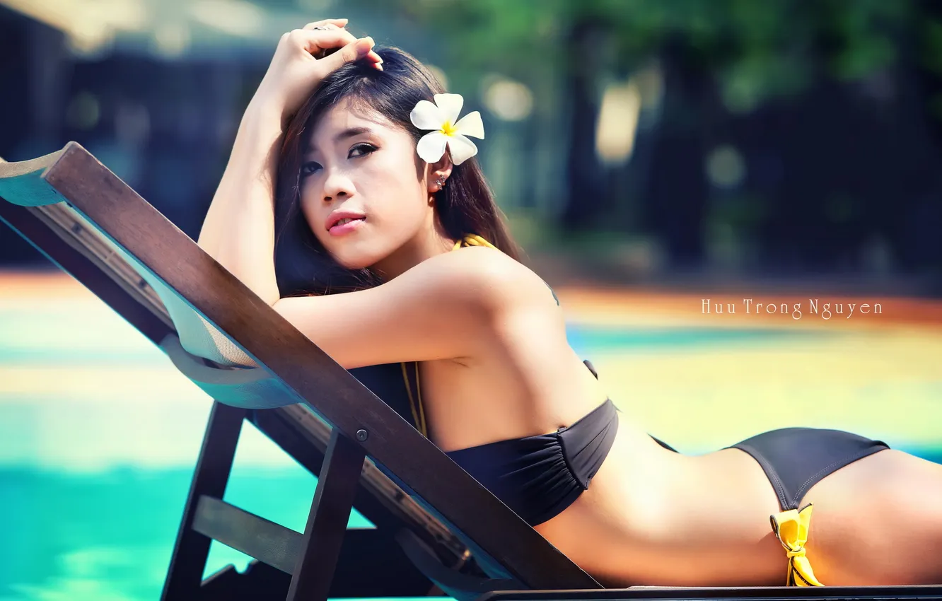 Photo wallpaper look, girl, bikini