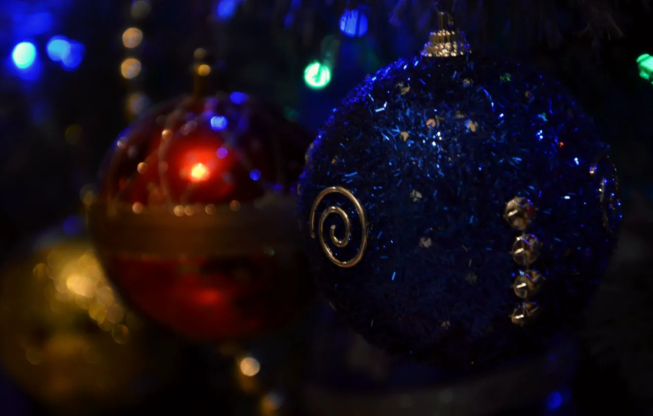 Photo wallpaper winter, toys, tree, decoration, December