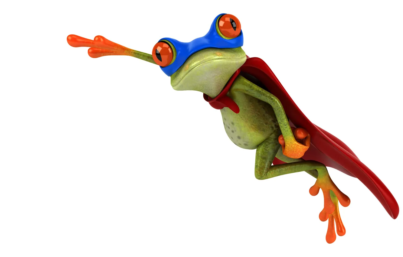 Photo wallpaper graphics, frog, costume, Superman, free frog