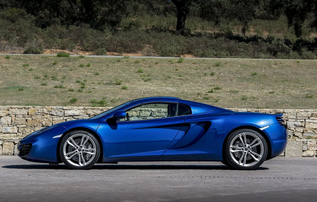 Photo wallpaper blue, supercar, Spider, McLaren MP4-12C