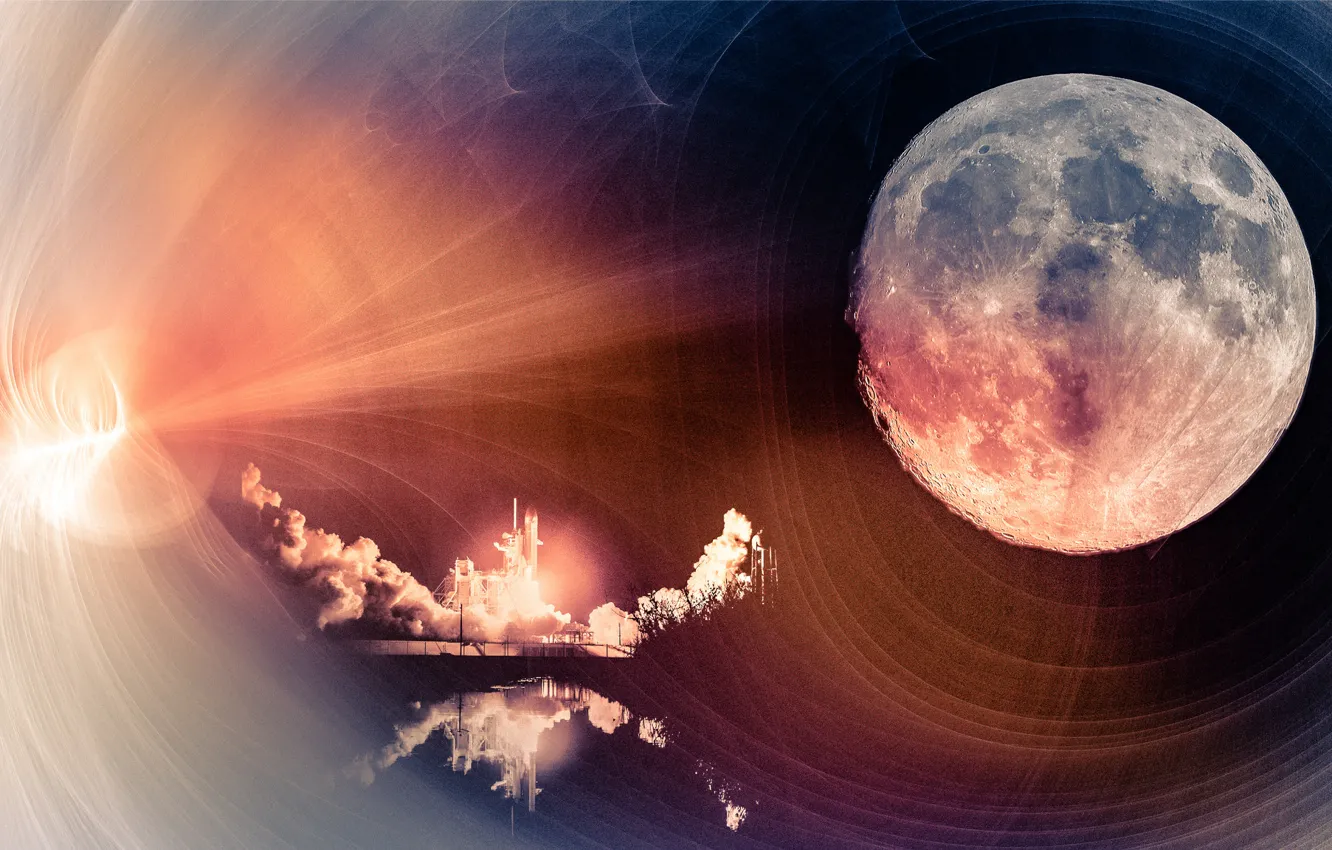 Photo wallpaper space, planet, start