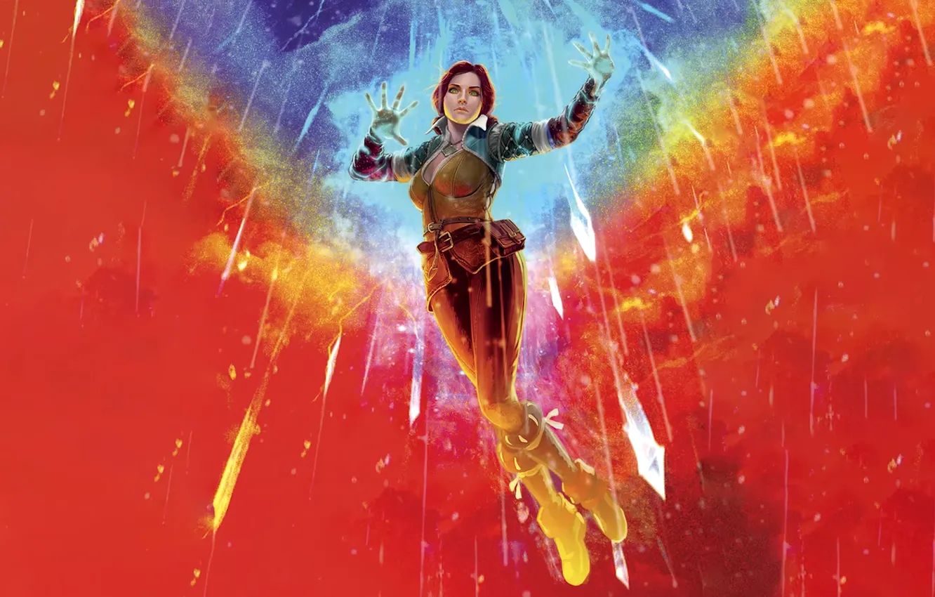 Photo wallpaper magic, magic, The Witcher, art, Triss Merigold, Triss Merigold
