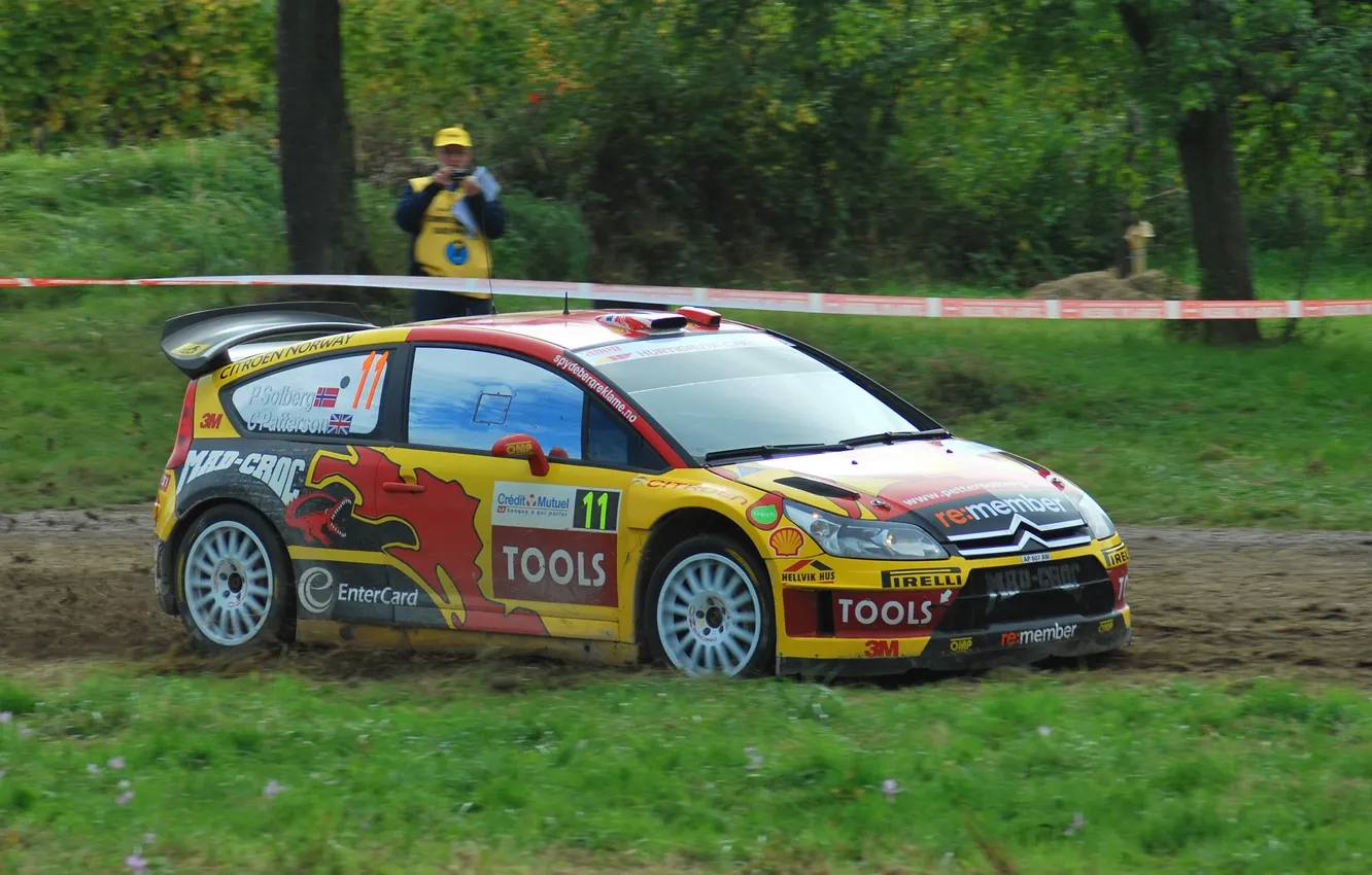 Photo wallpaper Yellow, Sport, Machine, Speed, Race, Citroen, Citroen, WRC