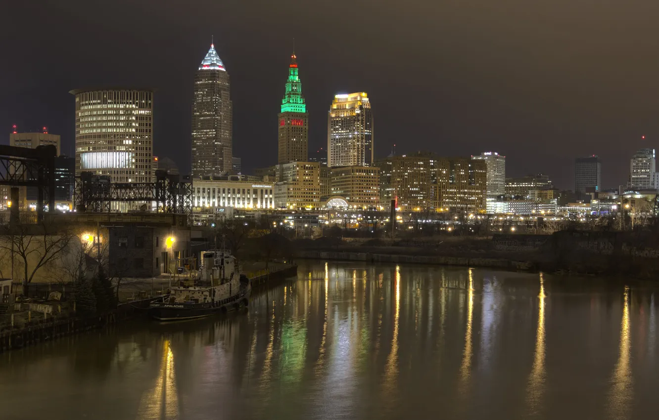Photo wallpaper city, the city, USA, Cleveland, Ohio, Cleveland