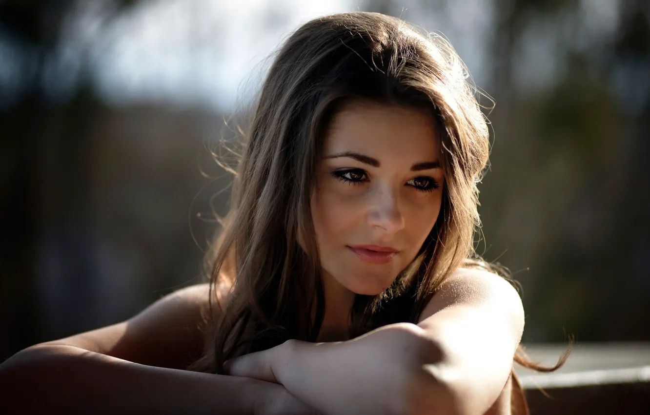 Photo wallpaper portrait, sunlight, brown-eyed, Dana