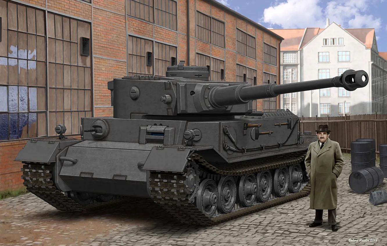 Photo wallpaper Germany, tank, barrels, heavy, Panzerkampfwagen VI "Tiger P", Dr. Ferdinand Porsche, "Tiger Porsche"