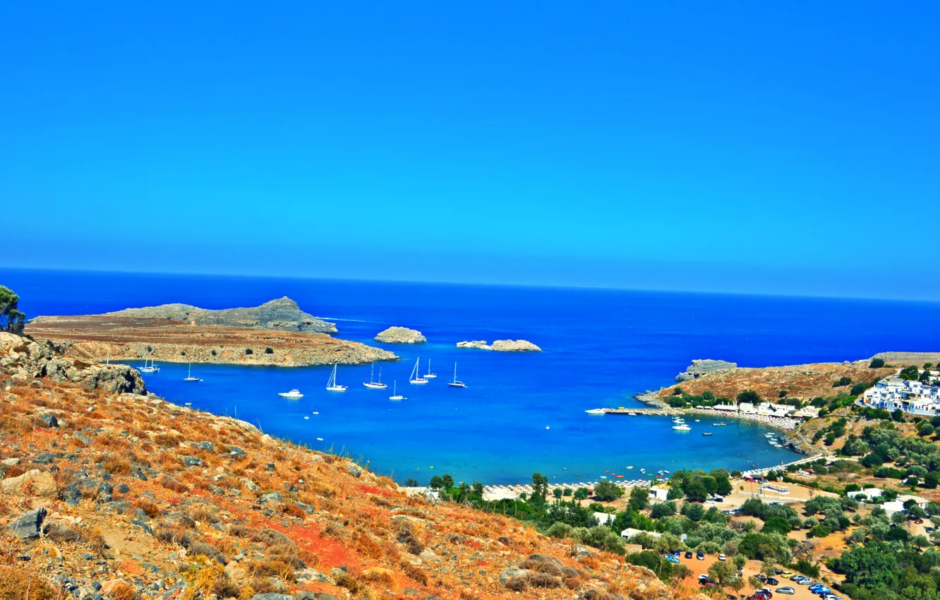 Photo wallpaper Greece, Rhodes, Mediterranean