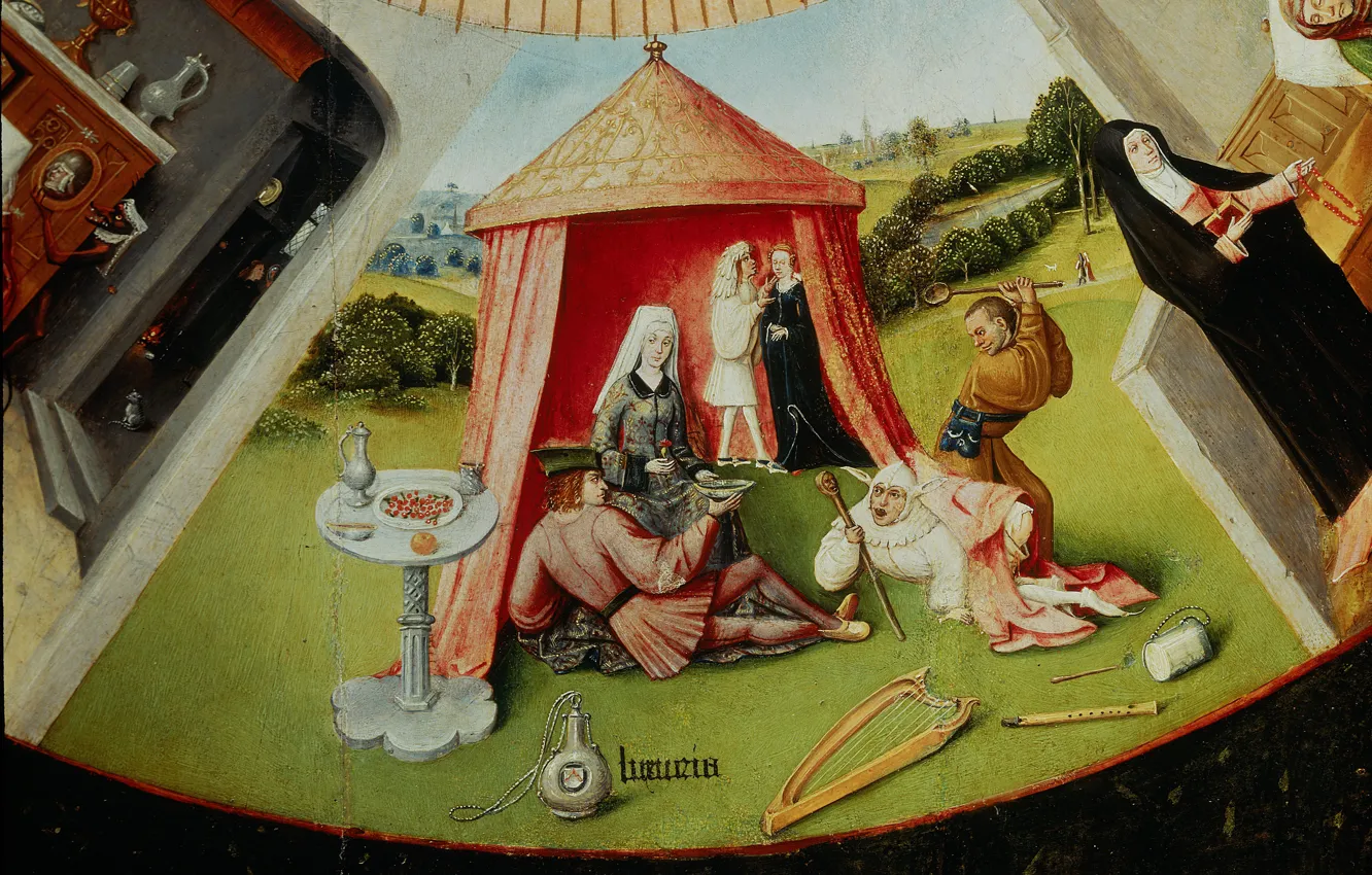 Photo wallpaper tent, Hieronymus Bosch, Fornication