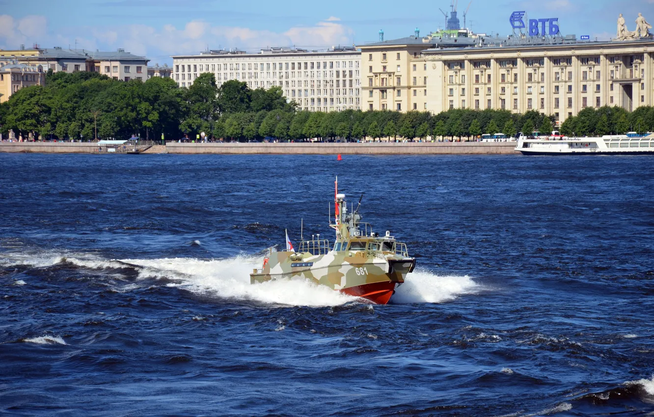 Photo wallpaper boat, Raptor, patrol