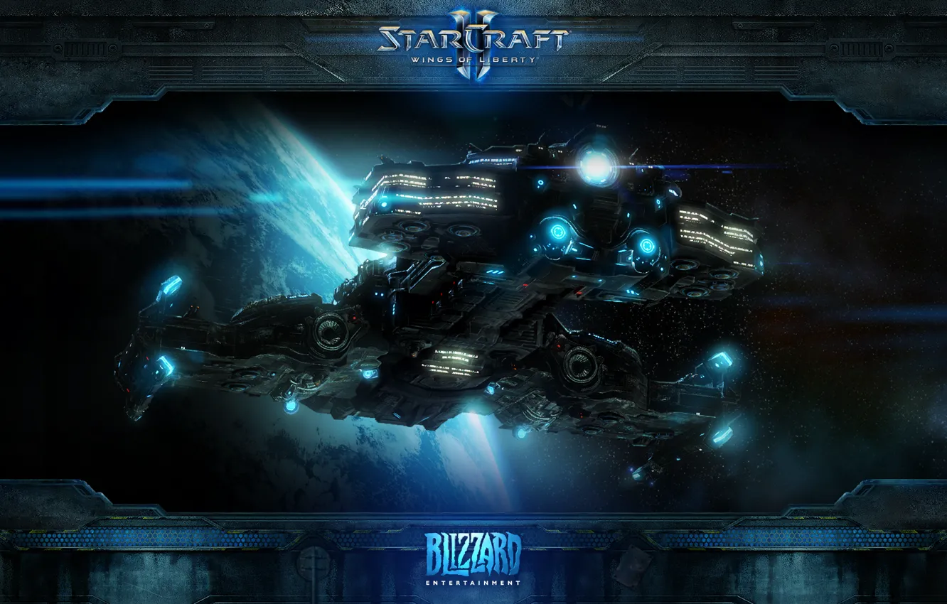 Photo wallpaper starcraft, space, cruiser, Terran