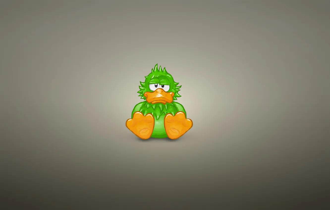 Photo wallpaper green, animal, duck, minimalism, sitting, duck