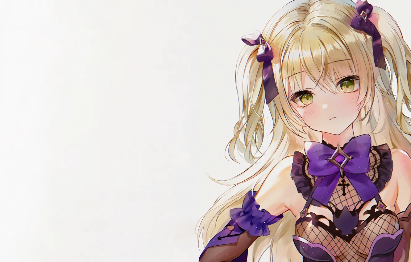 Photo wallpaper girl, sexy, cleavage, blouse, long hair, boobs, anime, beautiful