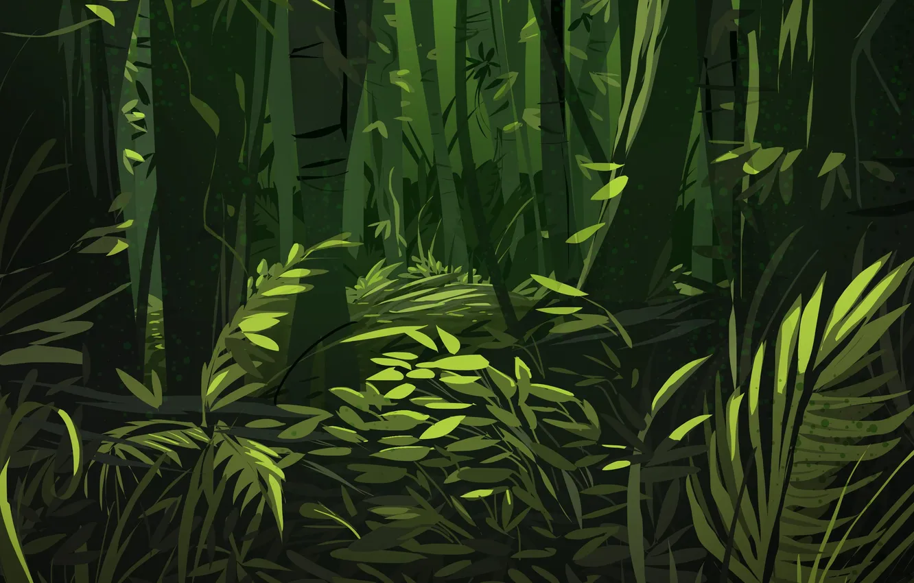 Photo wallpaper jungle, forest, green, jungle, green, forest, background, background