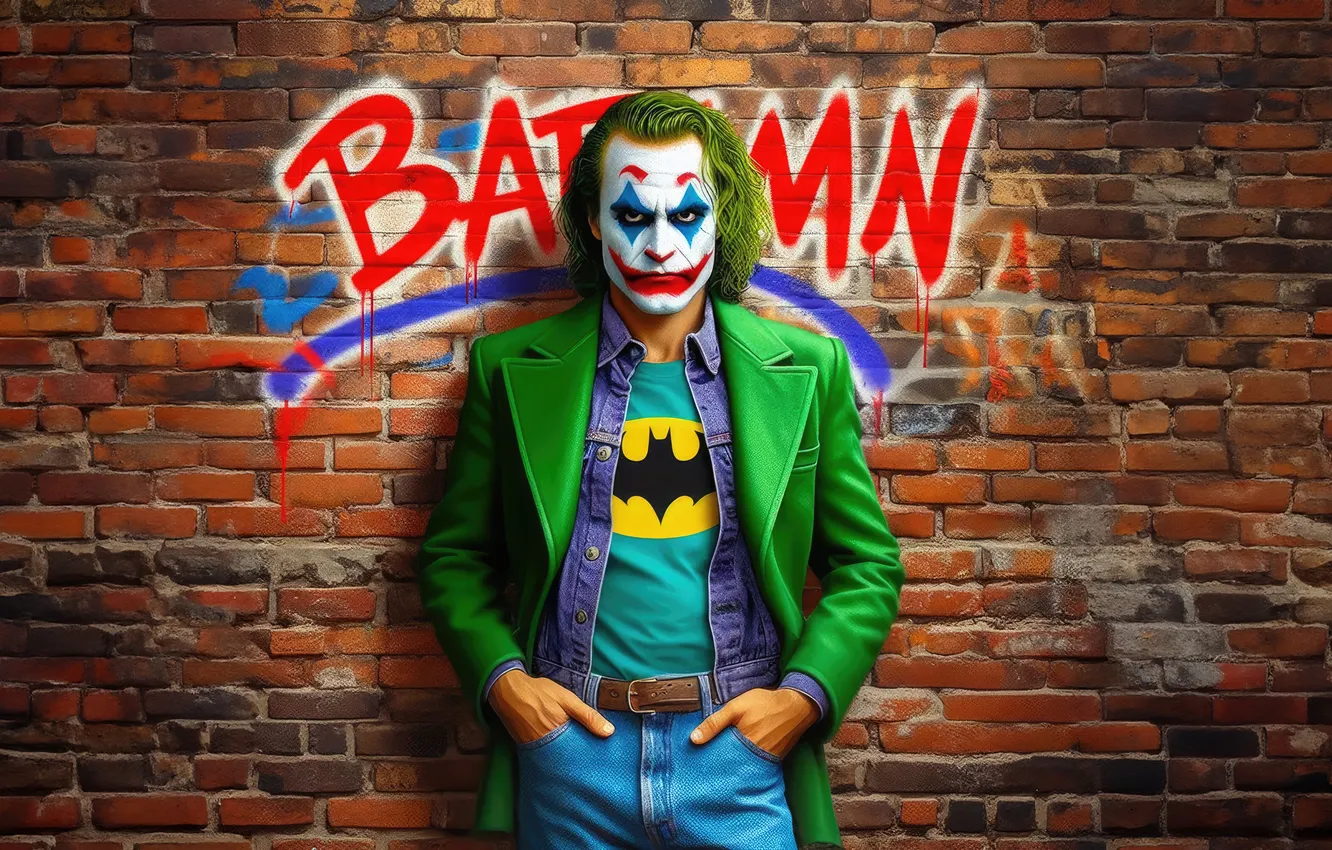 Photo wallpaper Joker, film, artificial intelligence, green