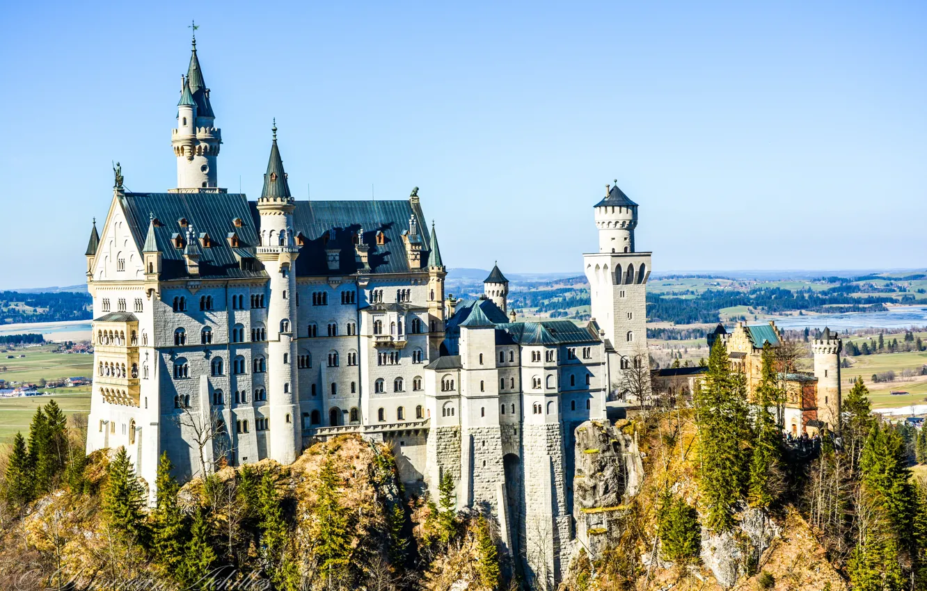 Photo wallpaper castle, Germany, Bayern, Germany, Neuschwanstein, Bavaria, Neuschwanstein Castle, Bavarian Alps