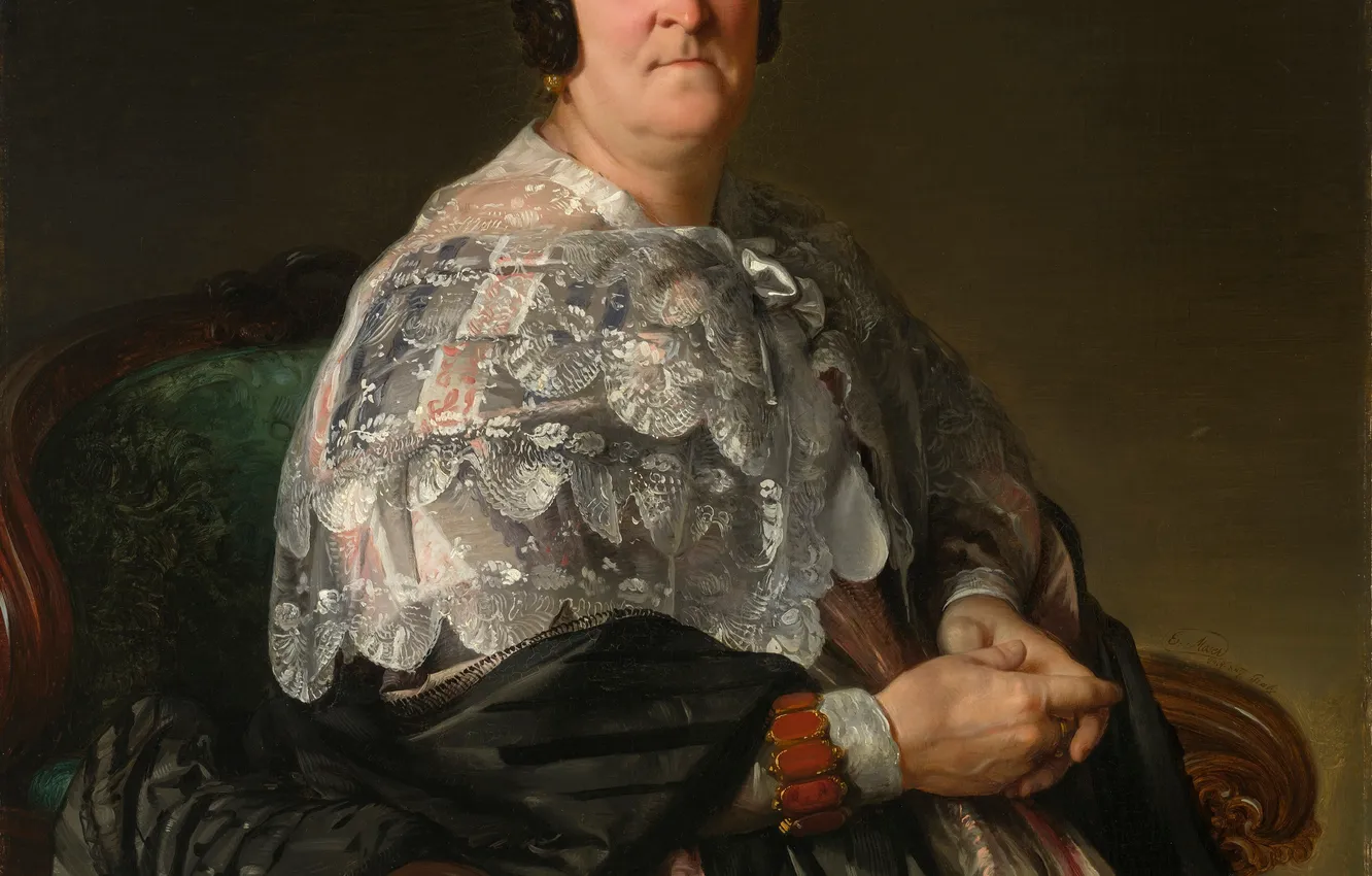 Photo wallpaper Ernst Christian Moser, Ernst Christian Moser, Portrait of Maria Theresa Frein von Jacomini