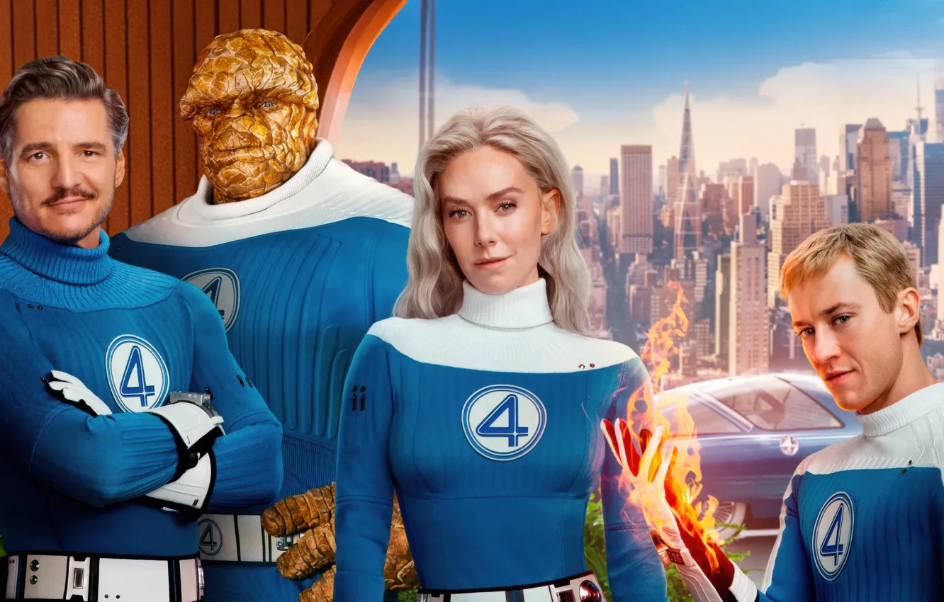 Photo wallpaper poster, characters, comic, costumes, Fantastic four, MARVEL, Fantastic Four, Pedro Pascal