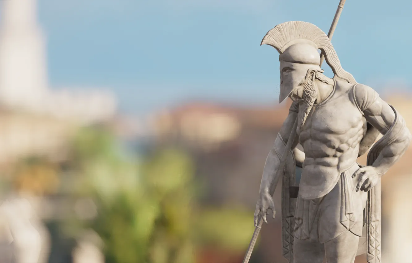 Photo wallpaper background, statue, Assassin's Creed Origins, The Hidden Ones