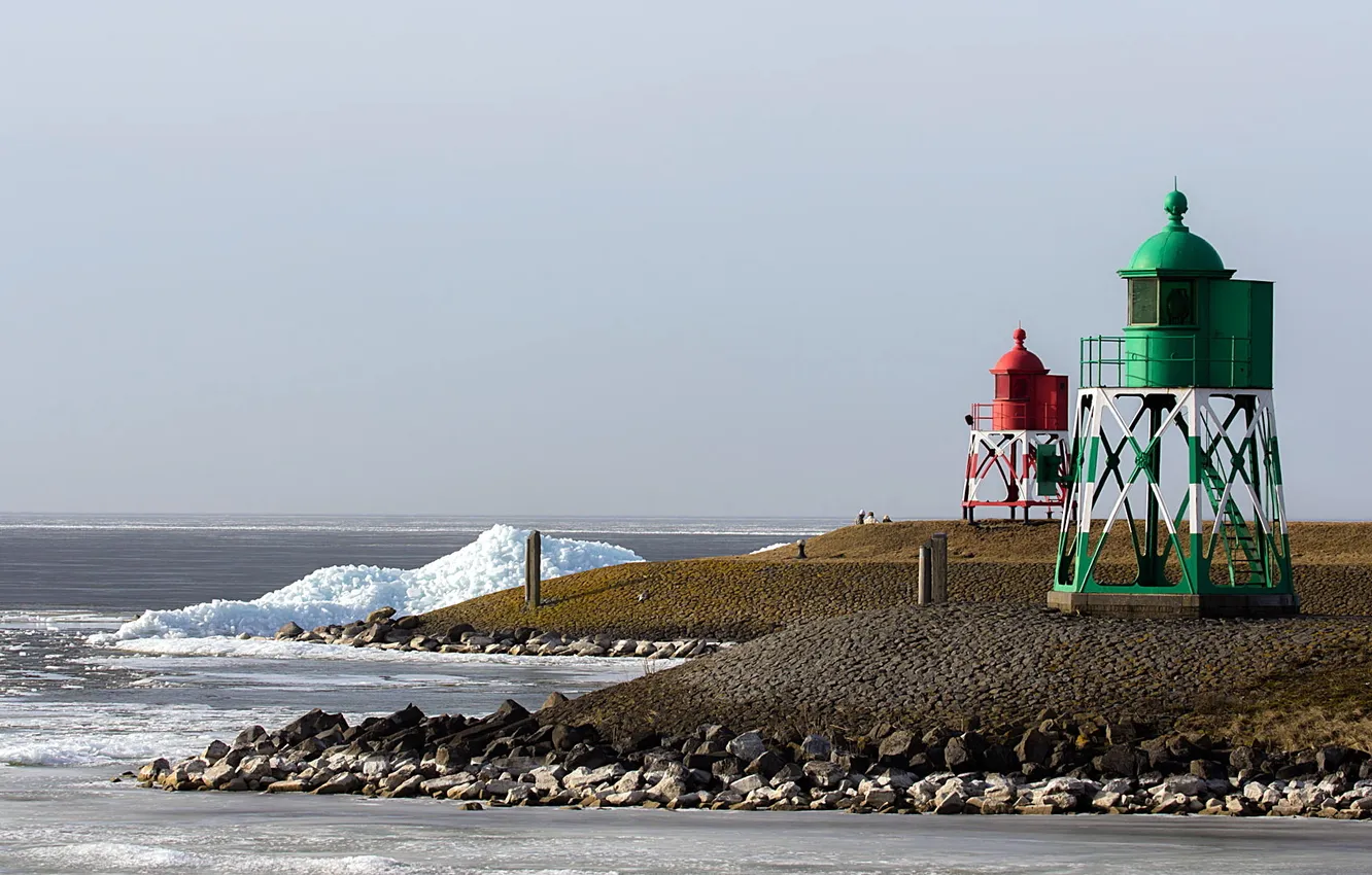 Photo wallpaper sea, landscape, tower
