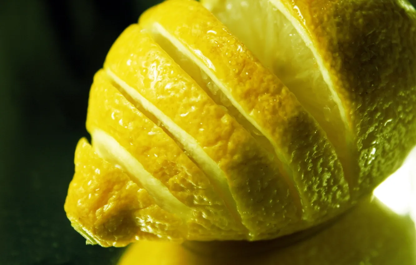 Photo wallpaper macro, lemon, citrus, lemon, fruit, macro, fruit, 1920x1080