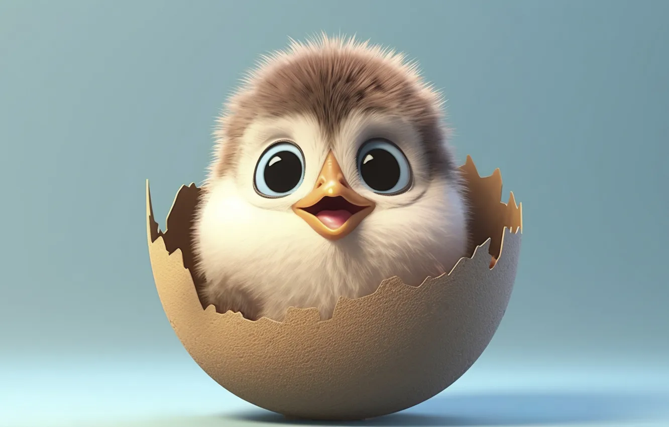 Photo wallpaper studio, cute, sparrow, cartoony