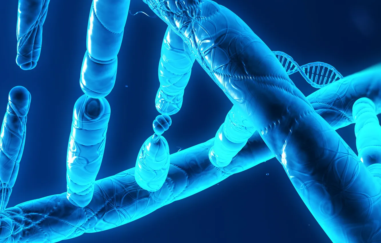 Photo wallpaper DNA, blue, render