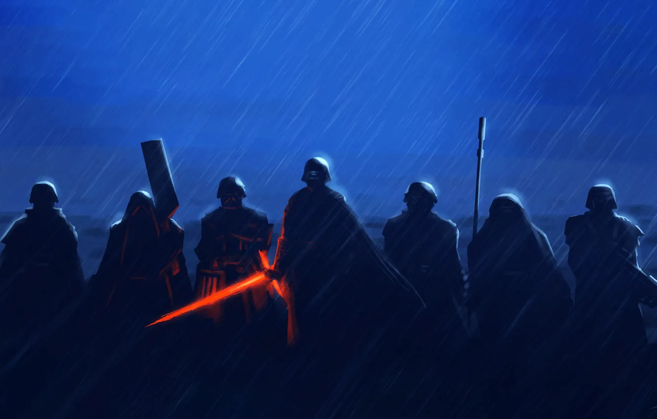Photo wallpaper Star Wars, Rain, Sword, Fantasy, Art, Lightsaber, Sith, Rain