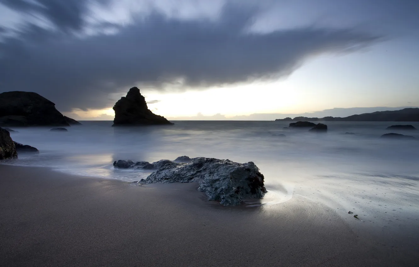 Photo wallpaper sea, landscape, rocks