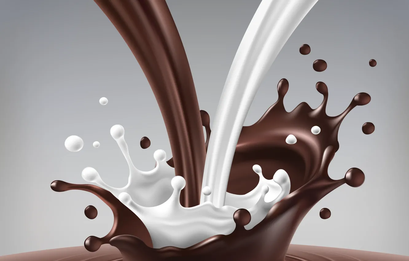Photo wallpaper squirt, chocolate, splash, milk