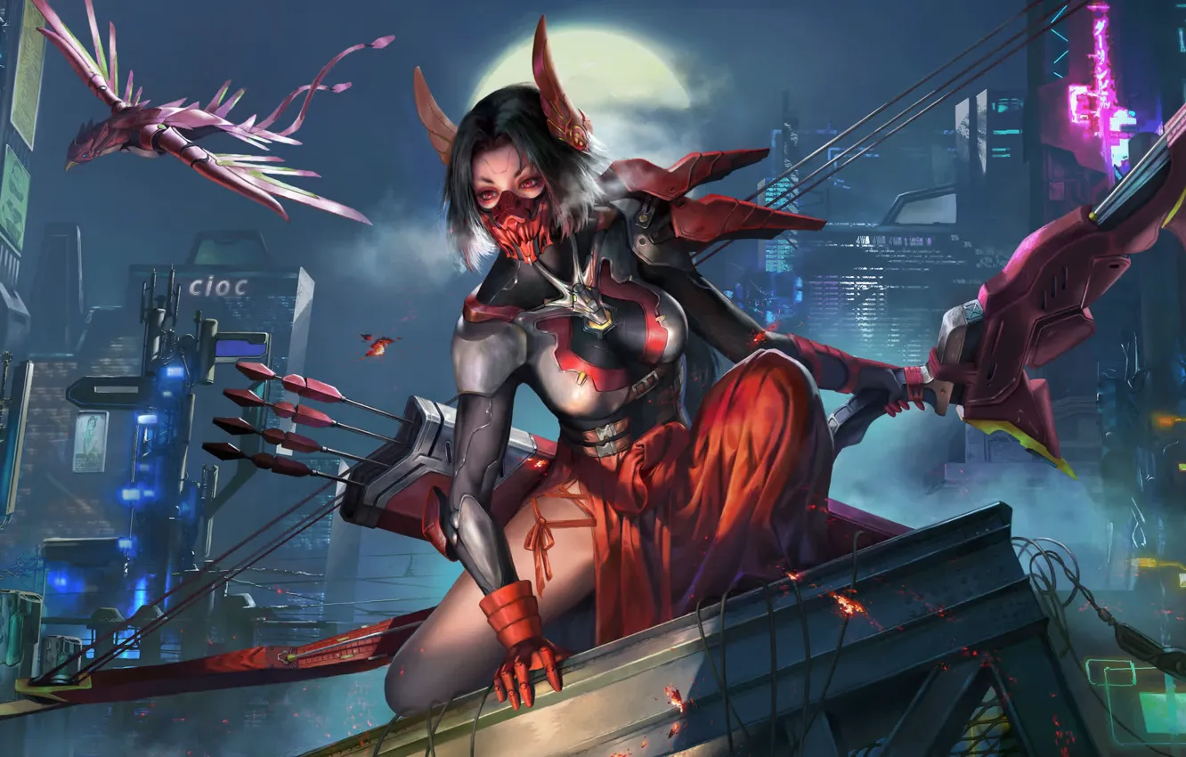 Photo wallpaper art, Game Art, Saki, Mobile Game, Cyber Rebellion, Cyber R