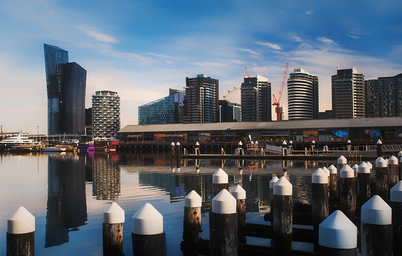 Photo wallpaper the sky, the city, Marina, Australia, Melbourne, Melbourne