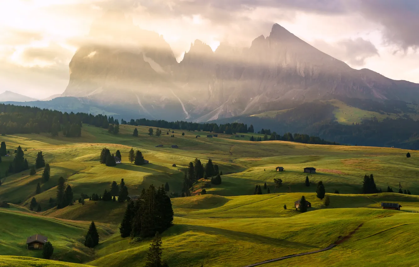 Photo wallpaper mountains, Alps, Italy, The Dolomites