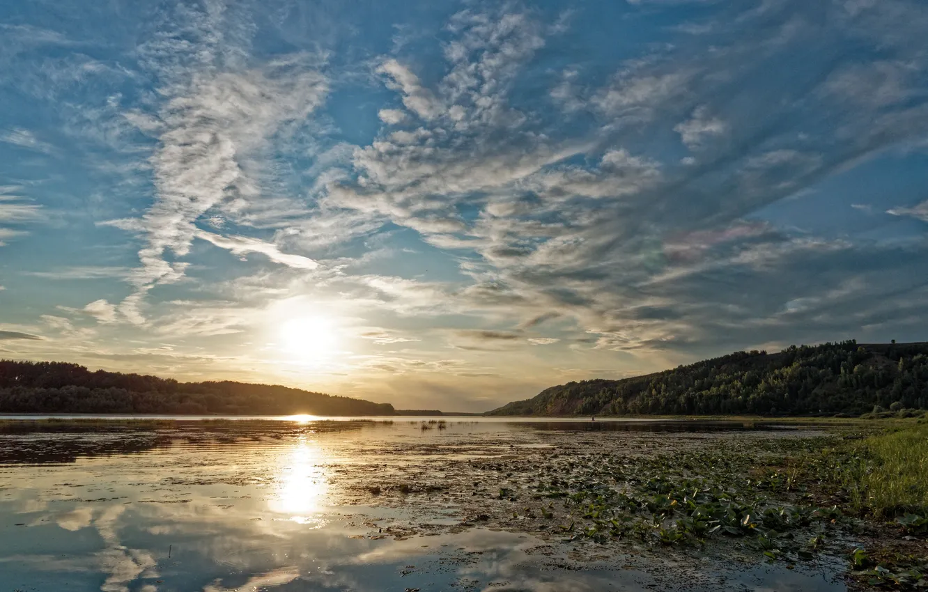 Photo wallpaper summer, landscape, mountains, Sergey Kalev, The Oka River