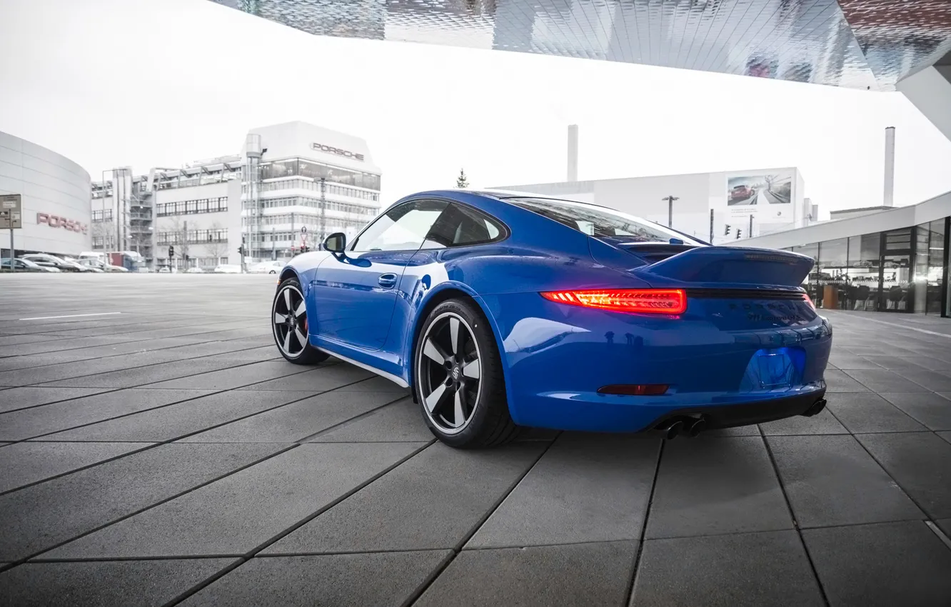 Photo wallpaper blue, 911, Porsche, Porsche, rear view, GTS, Club Coupe