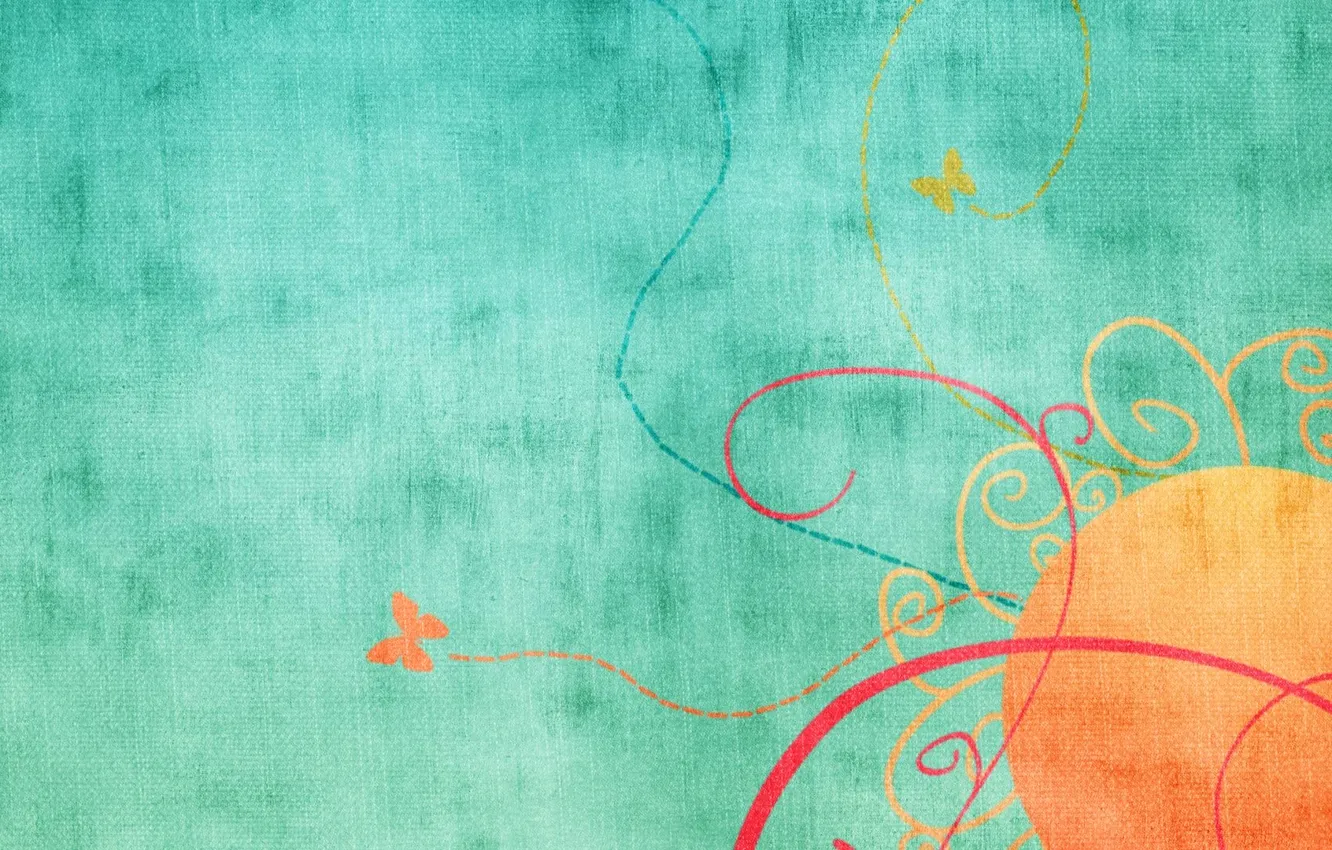 Photo wallpaper the sun, pattern, butterfly, figure, color, fabric