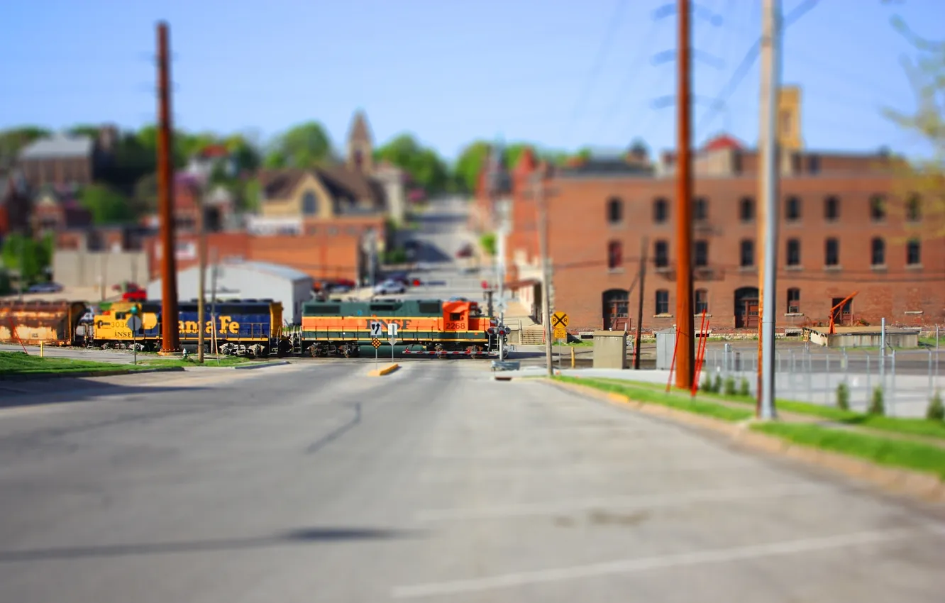 Photo wallpaper the city, train, moving