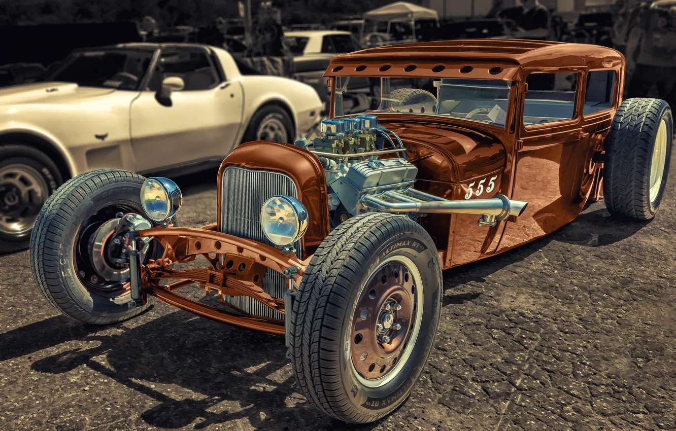 Photo wallpaper retro, classic, hot-rod, classic car