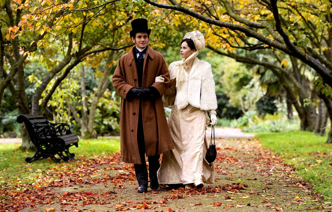 Photo wallpaper Park, frame, walk, two, alley, hysteria