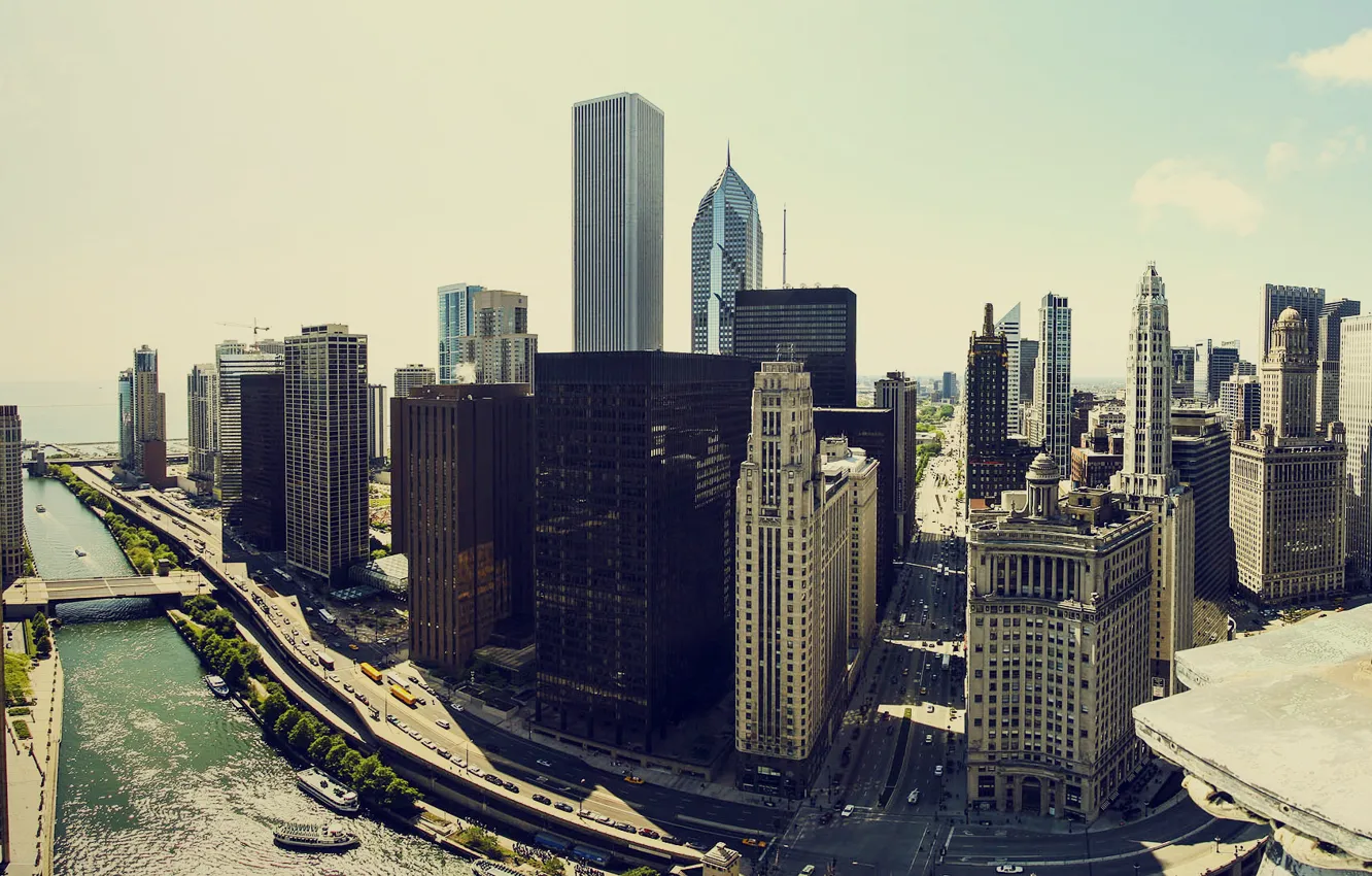 Photo wallpaper building, home, skyscrapers, America, Chicago, USA, chicago
